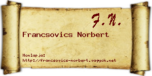 Francsovics Norbert névjegykártya