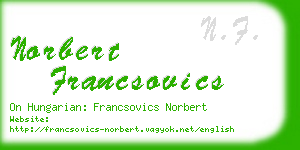 norbert francsovics business card